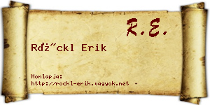 Röckl Erik névjegykártya